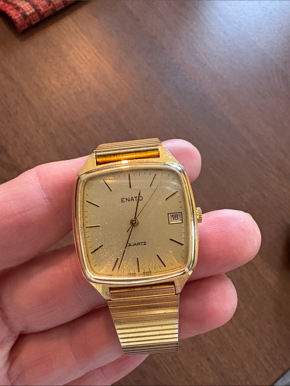 VINTAGE ENATO - 1970s Gold Tone Men's Quartz Watch with Date